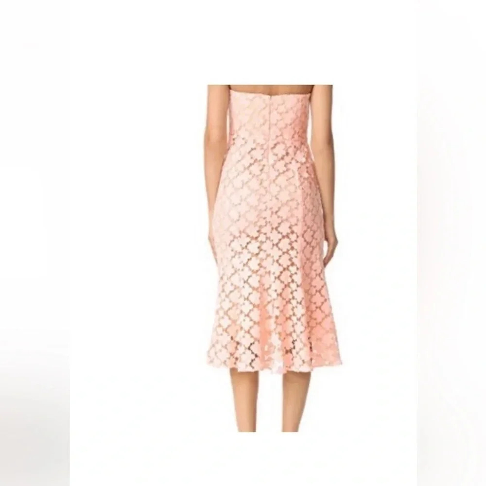 SHOSHANNA BLUSH PINK LACE FRANKLIN MIDI DRESS - Picture 6 of 12